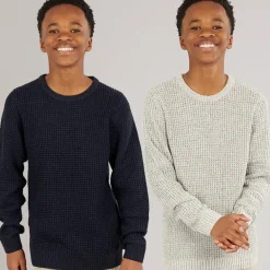 Drenge To Pak Strik Crew Neck Jumpere Moonbean / Sky Captain