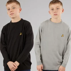 Drenge to pak sweatre sort/sølvgrå melange