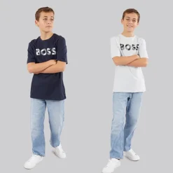 Drenge to pak T shirts Navy Pale Blue