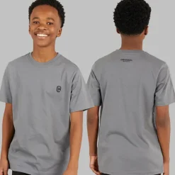 Drenge Tre Dele Hættetrøje T-shirt Og Joggingbukser Sæt Sort/​Koksgrå