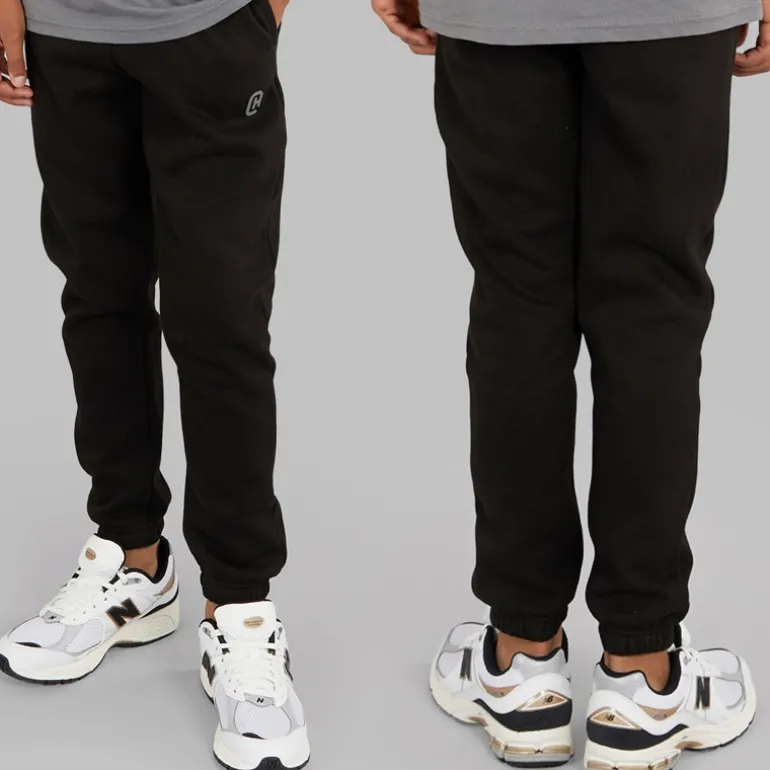 Drenge Tre Dele Hættetrøje T-shirt Og Joggingbukser Sæt Sort/Koksgrå