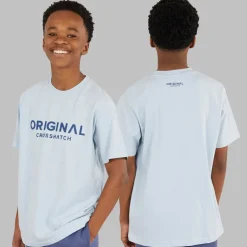 Drenge Tre Delt Hoodie Sweatshirt T-Shirt Og Joggingbukser Sæt Denim Blå/​Is Blå