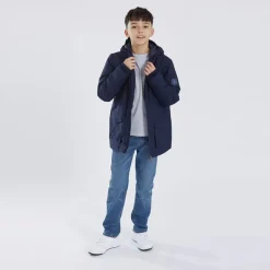 Drengeparka med spids foran Marineblå Blazer