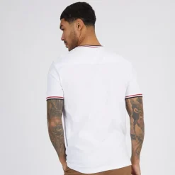 Herre 3 Farver Ringer T-Shirt Hvid