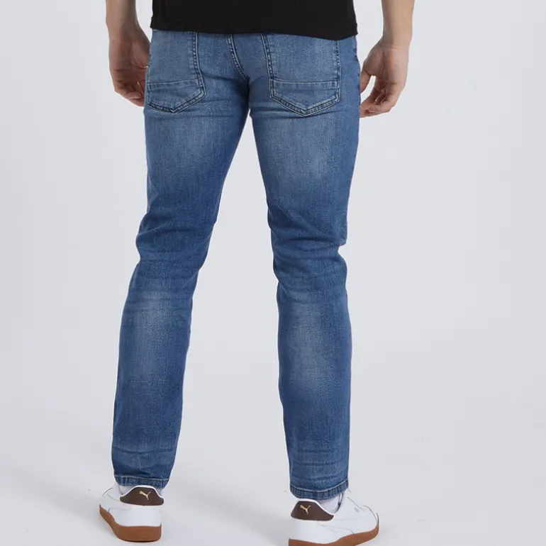 Herre Afslappede Tapede Jeans Lyseblå