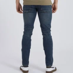 Herre Afspændte Koniske Jeans Vintage Blå