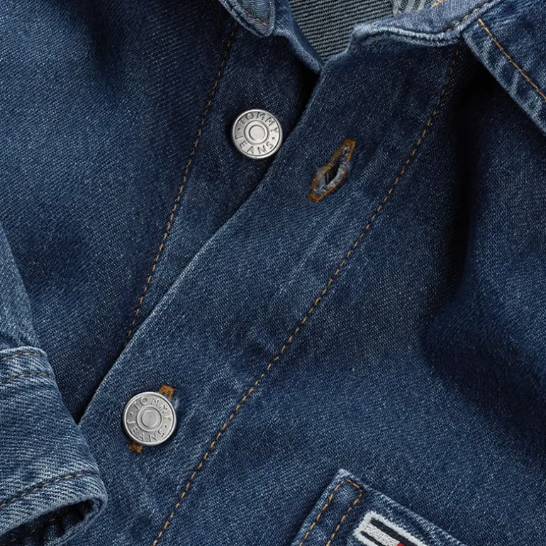 Herre Almindelig Langærmet Skjorte Denim Medium