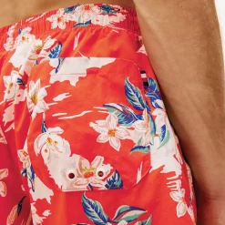 Herre Badeshorts Tropisk Blomsterprint Strålende Orange