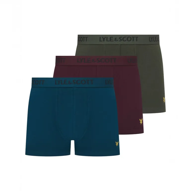 Herre Barclay Tre Pak Underbukser Klatre Efeu / Matros Blå / Vinsmagning