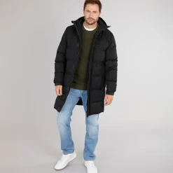 Herre Belvoir Vandtæt Foret Lang Jakke Sort