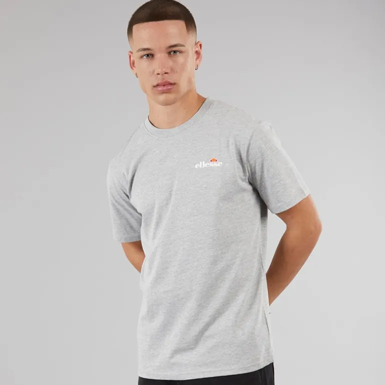 Herre Benzina Heritage Bag Logo T-shirt Grey Marl