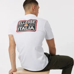 Herre Benzina Heritage Ryg Logo T-shirt Hvid