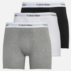 Herre bomuld stretch tre pak bokser trusser Sort/​Grey Heather/​Hvid