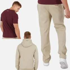 Herre Chemberry Hættetrøje T-shirt Og Joggingbukser Med Åben Kant Sæt Stone/​Burgundy