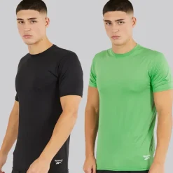 Herre Clyde Performance To Pak T-Shirts Sort/Upgrade Grøn