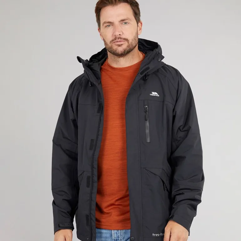 Herre Corvo Vandtæt Hætte Skal Jakke Sort