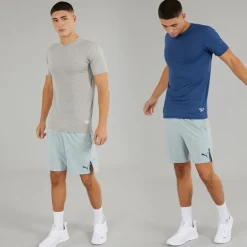 Herre Craig Performance To Pak T Shirts Batik Blå/​Grå Marl