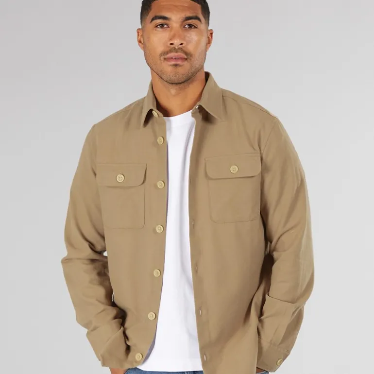 Herre Dean Ensfarvet Overshirt Stentøj