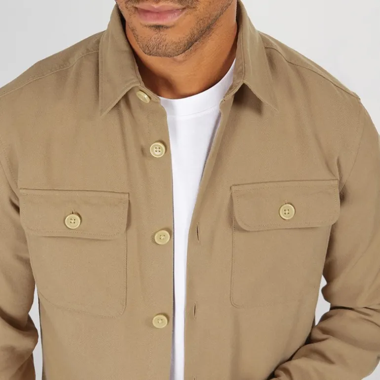 Herre Dean Ensfarvet Overshirt Stentøj