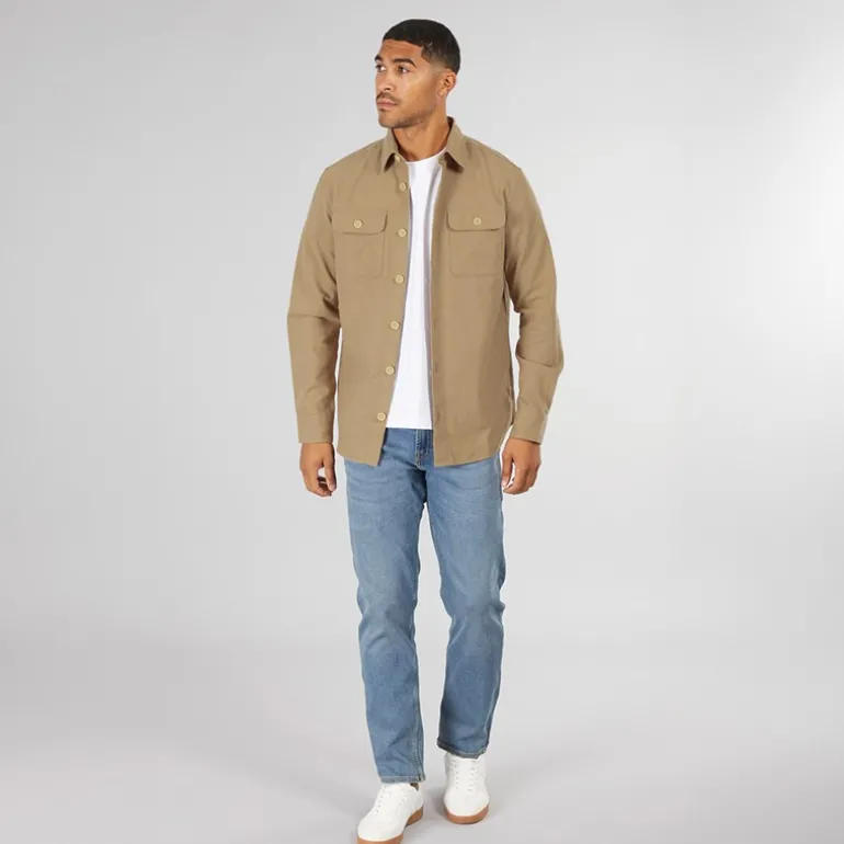 Herre Dean Ensfarvet Overshirt Stentøj