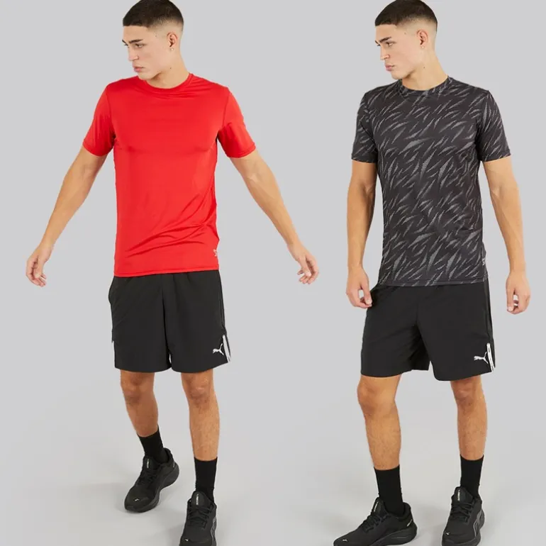 Herre Diallo Performance To Pak T Shirts Sort Print/Rød