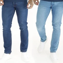 Herre Eddie To-pak Slim Fit Jeans Mørk Indigo Vask /​ Mellem Blå Vask