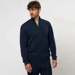 Herre Eli Strik Sweater Dark Sapphire