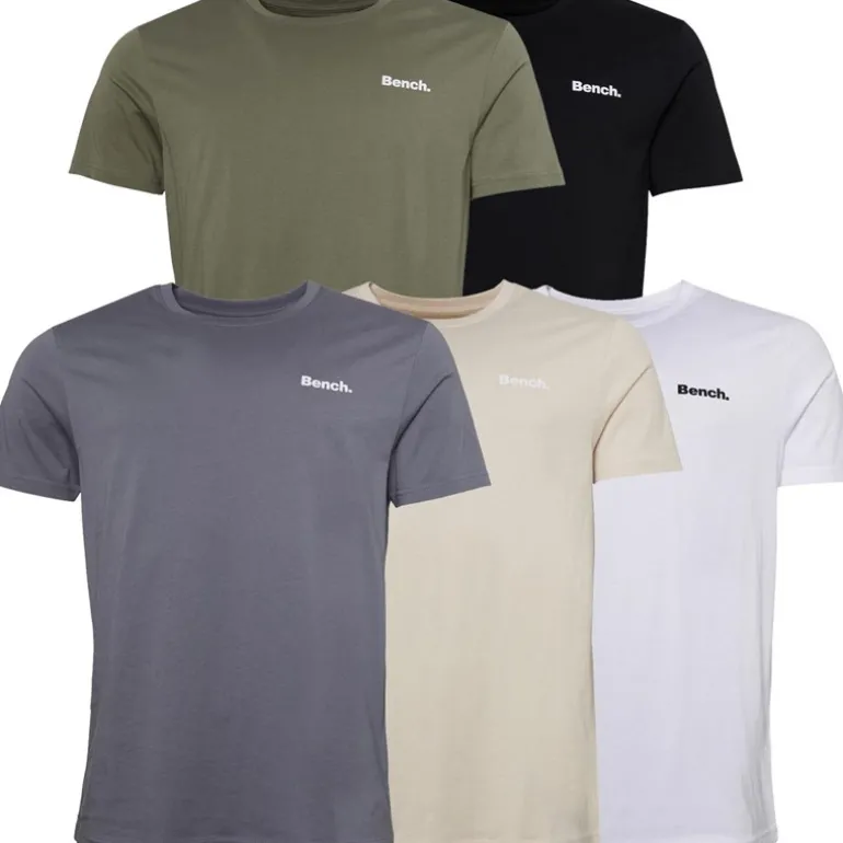 Herre Envoy Fem-pak T-shirts Sort/Lyse Khaki/Hvid/Sten/Stålgrå