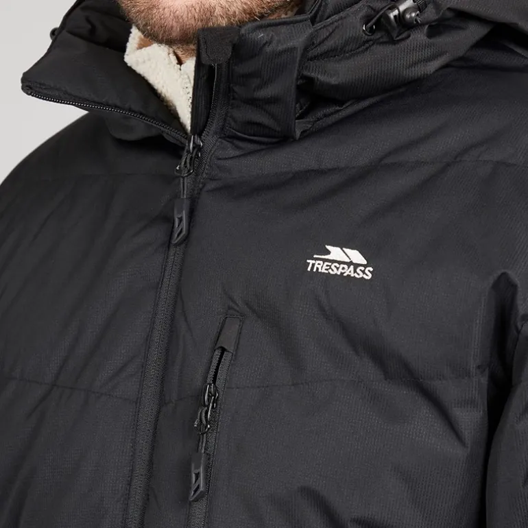 Herre Farsley Vandtæt Foret Jakke Sort