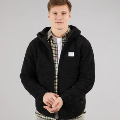 Herre Fleece Hættejakke Sort