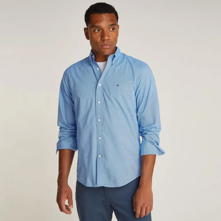 Herre Flex Poplin Fake Lange Ærme Skjorte Night Sky Port