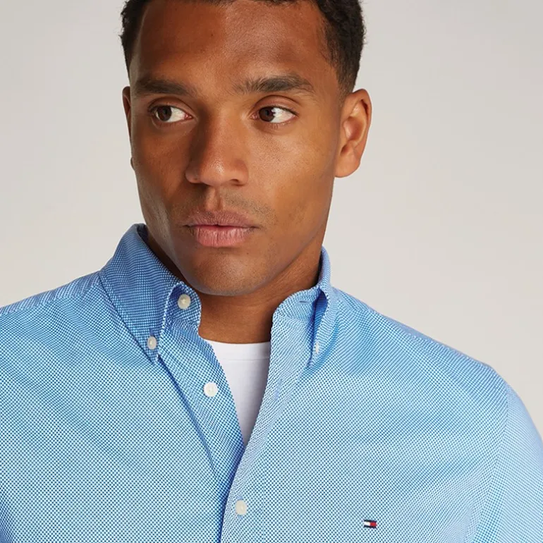 Herre Flex Poplin Fake Lange Ærme Skjorte Night Sky Port