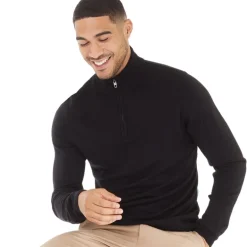 Herre French Connection  Cash 1/​4 Zip Trøjer Sort