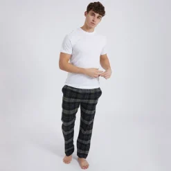 Herre Gesho Flannel Check Lounge Bukser Sort/Kaki/Blå/Hvid Check