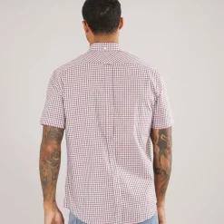 Herre Gingham Kortærmet Skjorte Scarlett