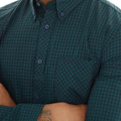 Herre Gingham Langærmet shirts Grøn