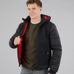 Herre Inechermann Hætte Bomber Jakke Sort