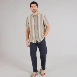 Herre Inrafko Kortærmet Skjorte Beige