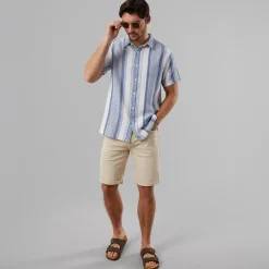 Herre Inrafko Skjorter med korte ærmer Blå