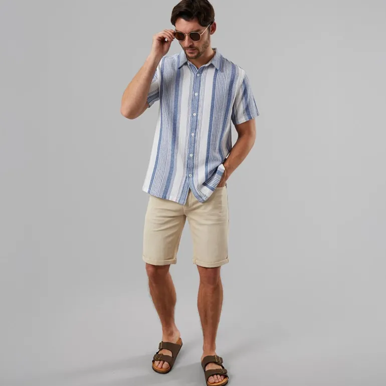 Herre Inrafko Skjorter med korte ærmer Blå