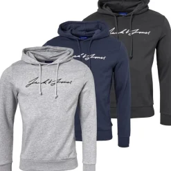 Herre Jax 3-pak Sweat Hoodies Tap Sko/​Lysegrå Melange/​Marineblå Blazer