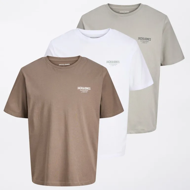 Herre Jeff Orion 3-pak T-shirts Falcon/Spøgelsesgrå/Hvid