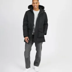 Herre Jethrow Tech Lang Parka Sort
