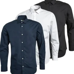 Herre Joseph Tre-pakke Langærmede Skjorter Blå/​Hvid/​Sort