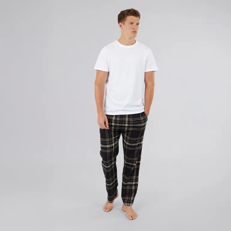 Herre Kaplan Flanelternede Lounge Bukser Sort / Taupe / Sten / Stengrå Tern