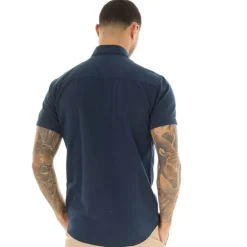 Herre Klassisk Kortærmet Oxford Skjorte Blå Blazer