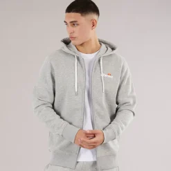 Herre Klemerio Full Zip Hættetrøje Light Grey Marl