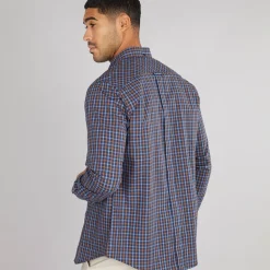 Herre langærmet hustern skjorte Dark Navy