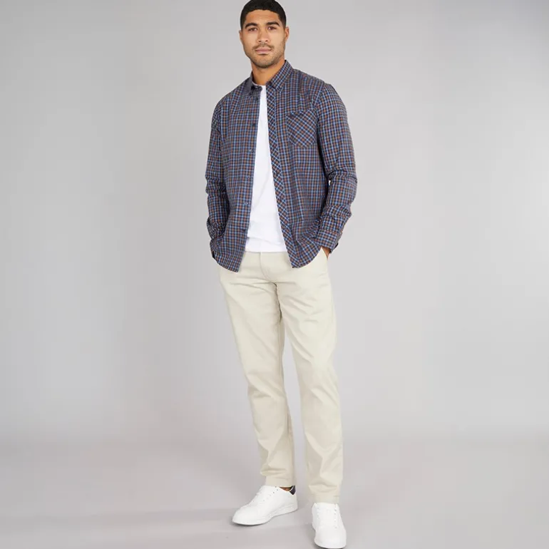 Herre langærmet hustern skjorte Dark Navy