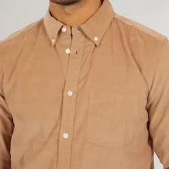 Herre Langærmet shirts Kamel